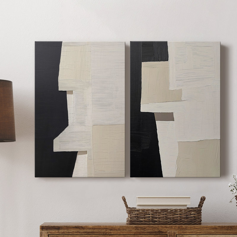ABSTRACT Series DCLxxx - Toile tendue avec châssis de qualité supérieure - Prêt à être accroché, H 18 po x l 24 po