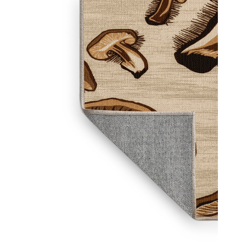 Washable Maitake Mushroom Vegetables Area Rug, Rectangle 5' x 8'