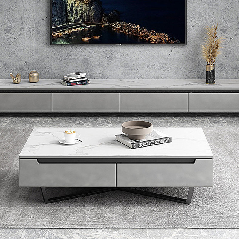 Table basse en pierre de luxe italienne, H 15,75 po x L 55,12 po x l 31,5 po