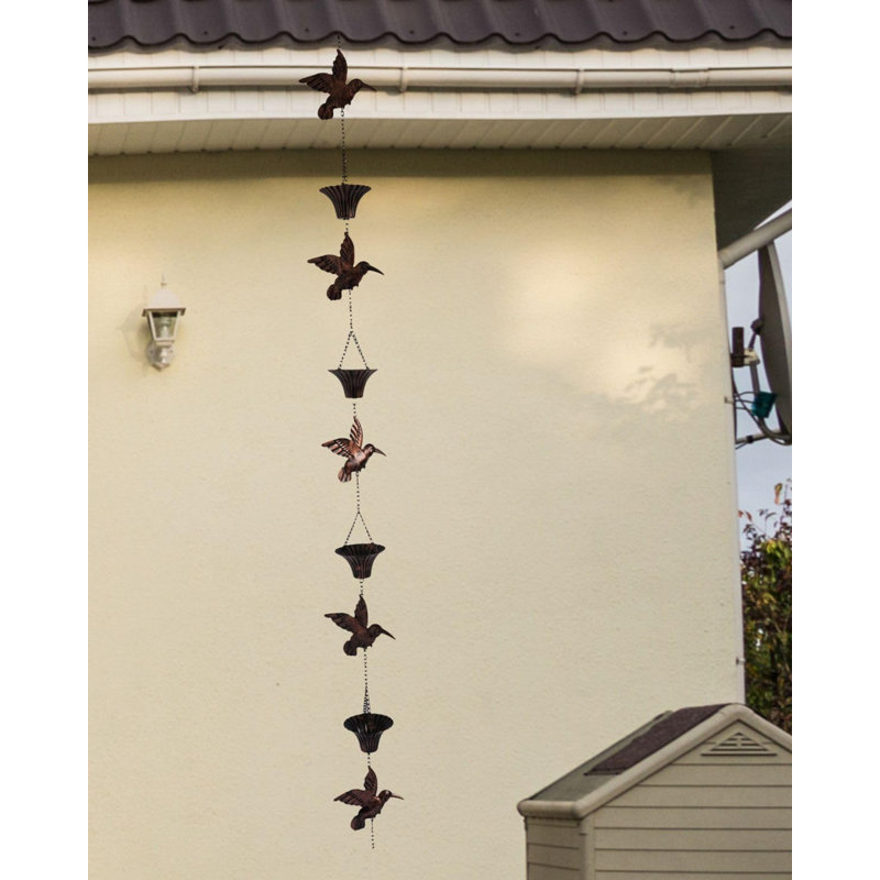8.5FT Rain Chain, Hummingbird Rain Chains for Gutters