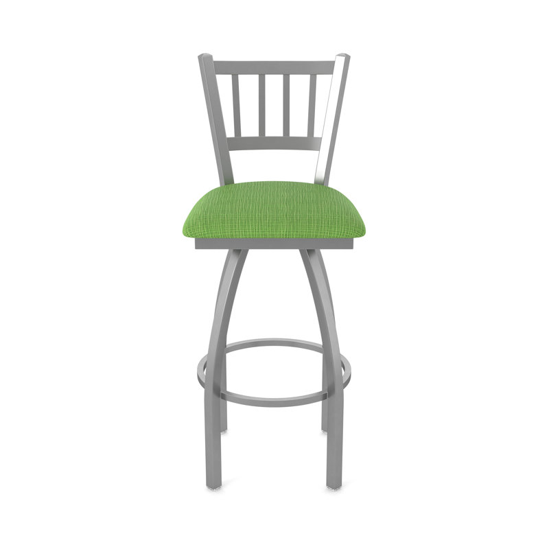 810 Contessa Swivel Stool, Stainless Steel, Fabric-Graph Parrot, Bar Stool (30" Seat Height)