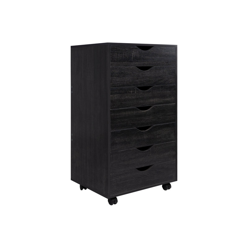7-Drawer Mobile File Cabinet with Storage, Wood Storage Cabinet, Rolling Organizer for Office Supplies, Documents, Craft Materials, Home Office & Study