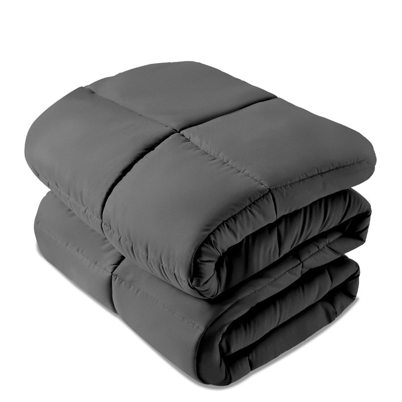 Machine Braided Comforter, California King Comforter, Gray