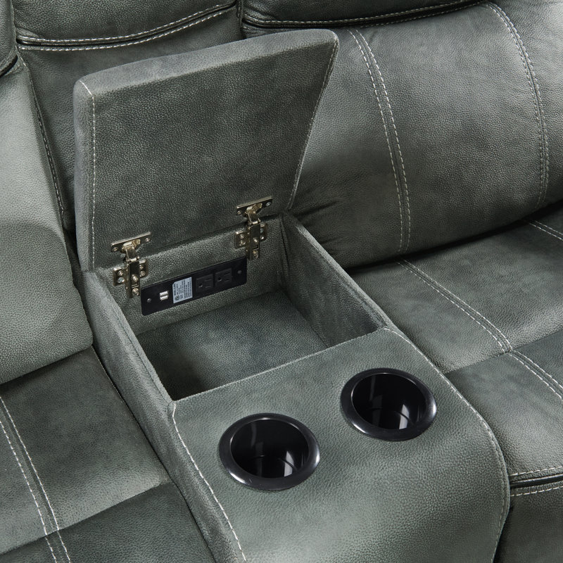 Causeuse inclinable manuelle Malachi, 100 % polyester gris