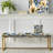 Floral Upholstered Gold Bench-130008561