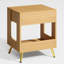 Table de chevet cannelée à tiroir simple avec rangement ouvert et pieds dorés-1872277541