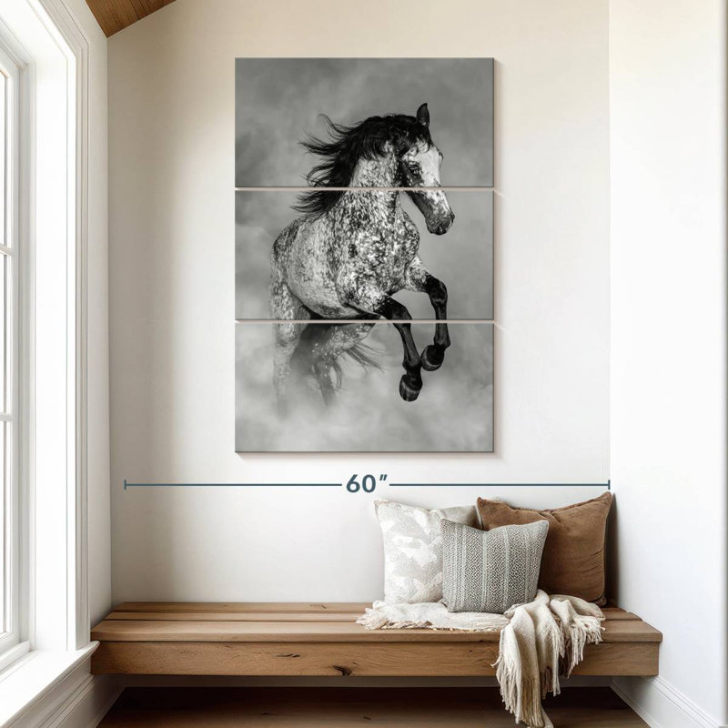 Ronce noir et blanc Appaloosa, H 50 po x l 32 po