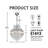 3-Light Chrome Crystal Chandelier, 11.8'' D
