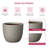 13.5" W x 11.5" H Medium Warm Gray Concrete Tall Round Planter / Pot with Drainage Hole for Indoor & Outdoor-761474564-761474585