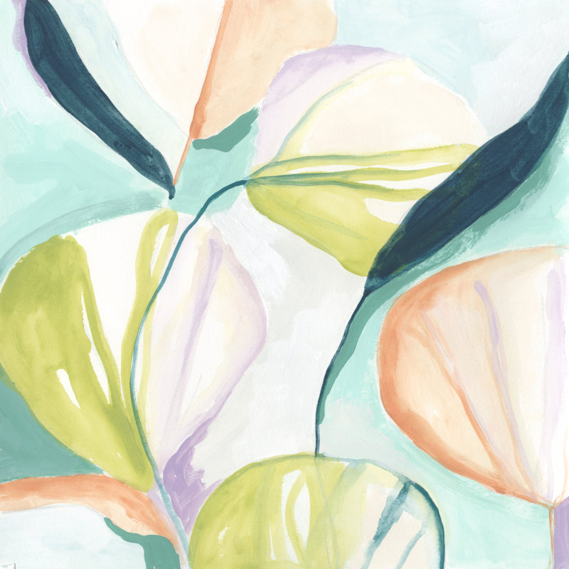Fan Flowers IV by June Erica Vess - Wrapped Canvas Painting, 122cm H x 122cm W