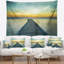 Tapisserie en bois dans la mer jaune bleue-28485877