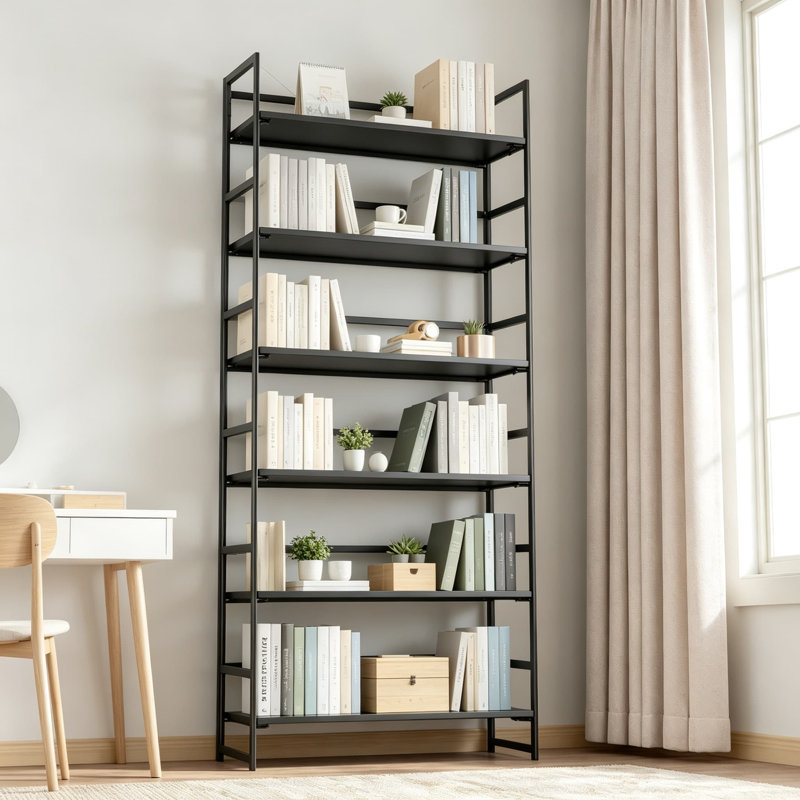 Bibliothèque pliante multifonctionnelle rétro, Black