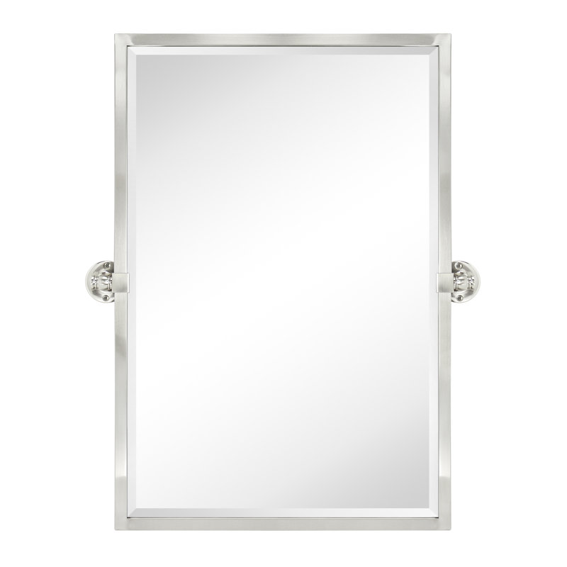 Metal Rectangle Mirror, Brushed Nickel, 30" x 20"