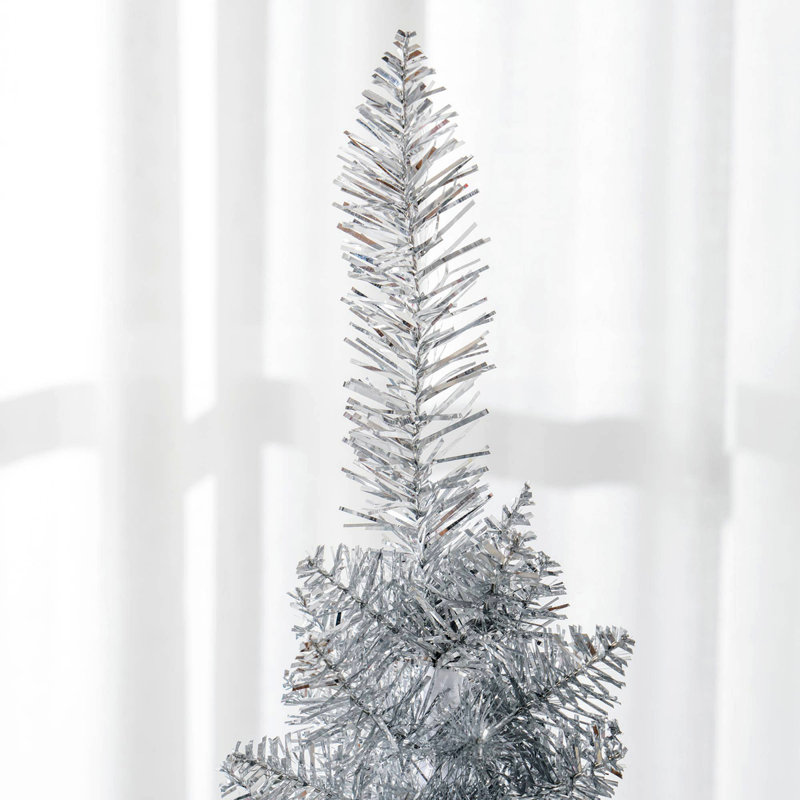 Arbre de Noël artificiel 5 pi, arbre de Noël mince avec 294 branches réalistes et support en plastique