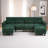 Modern U-Shaped Sectional Sofa - Modular with Ottomans, USB Ports & Foldable Side Tables-1428843120