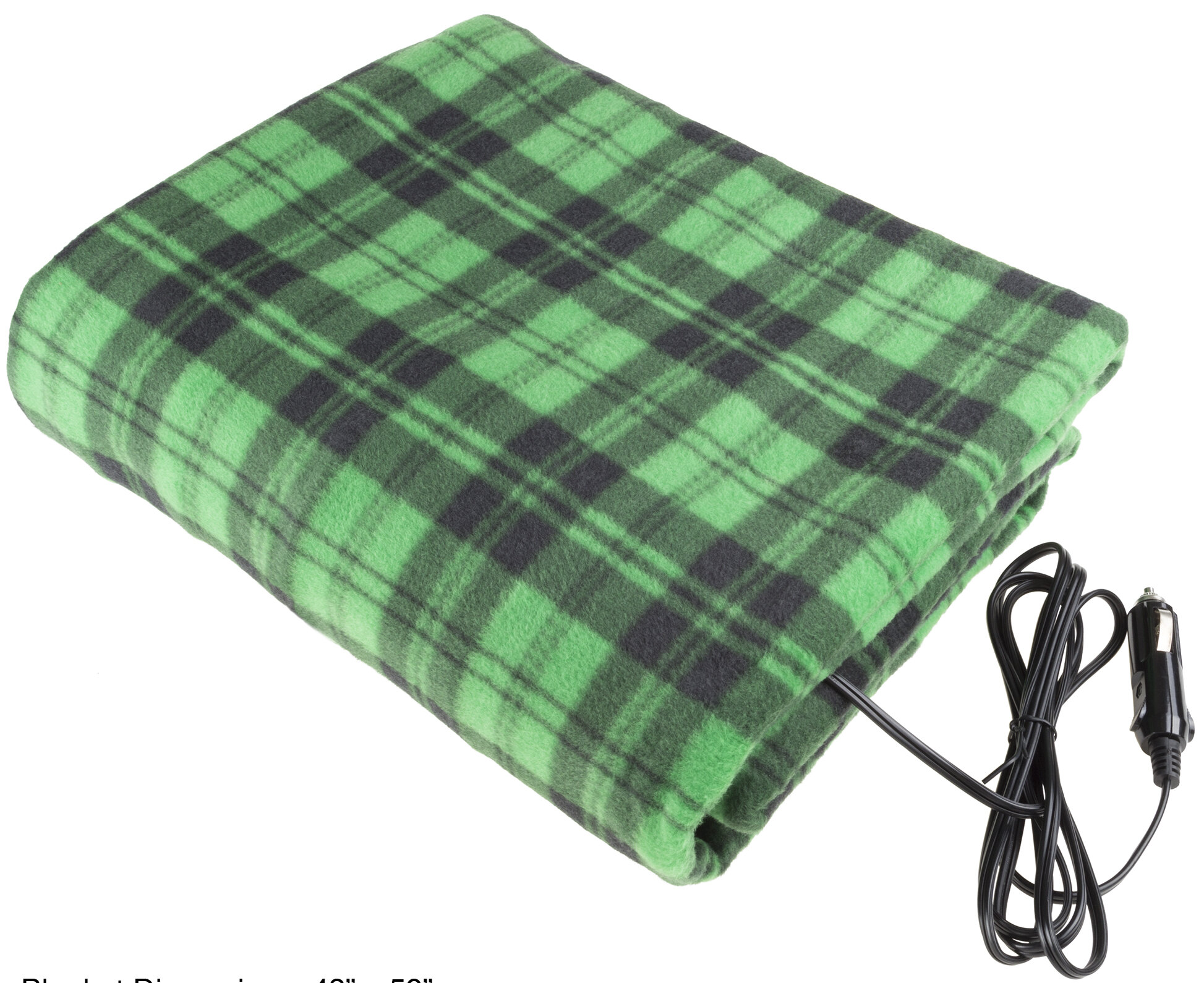 12 Volt Plaid Electric Blanket Stalwart Color: Green