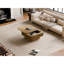 Table basse avec rangement à plateau relevable, carré, placage en bois massif, 31,5 po, brun classique