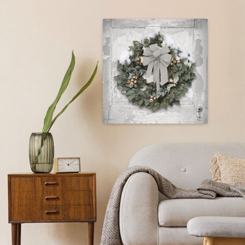 Couronne contemporaine avec art des Fêtes, H 24 po x l 24 po