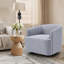 Fauteuil demi-tonneau pivotant de 29,7 po de largeur moderne et doux avec base en bois-735989891