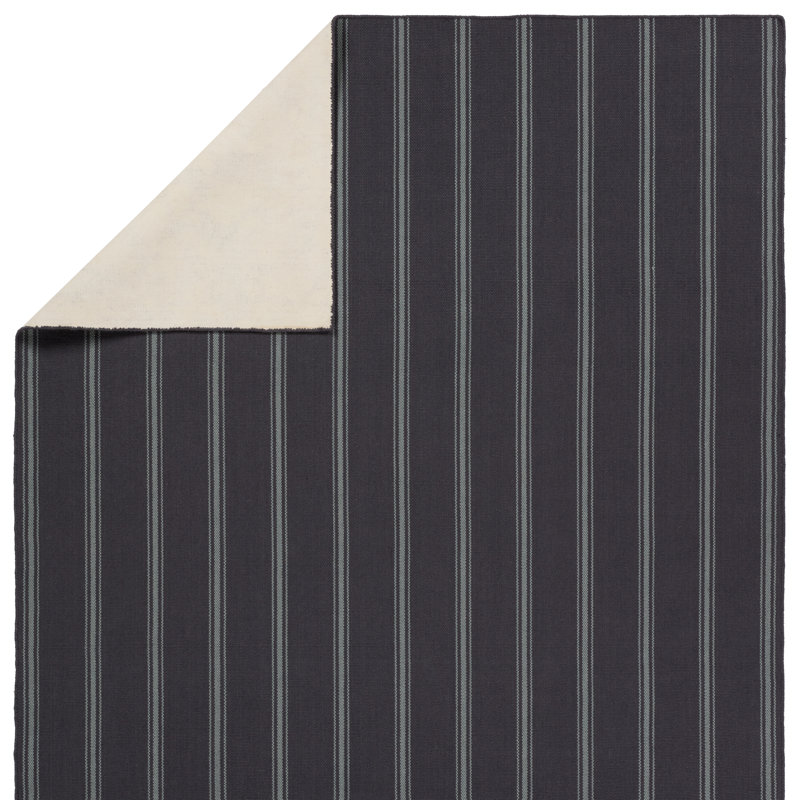 Striped Area Rug in Navy/Light Blue, Rectangle 2' x 3'
