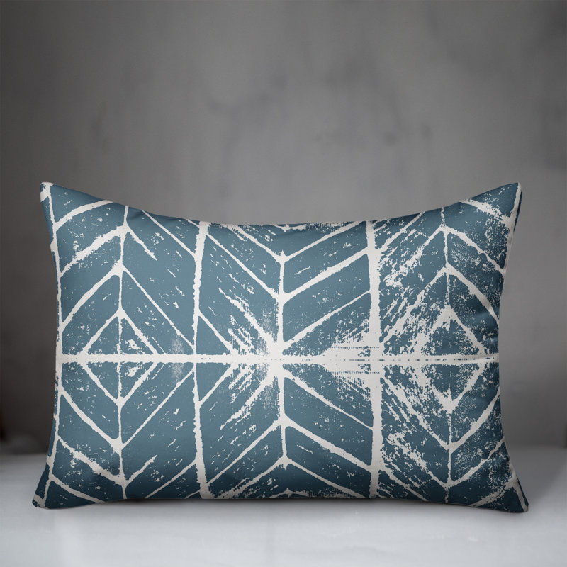  Coussin intérieur / extérieur géométrique, Bleu