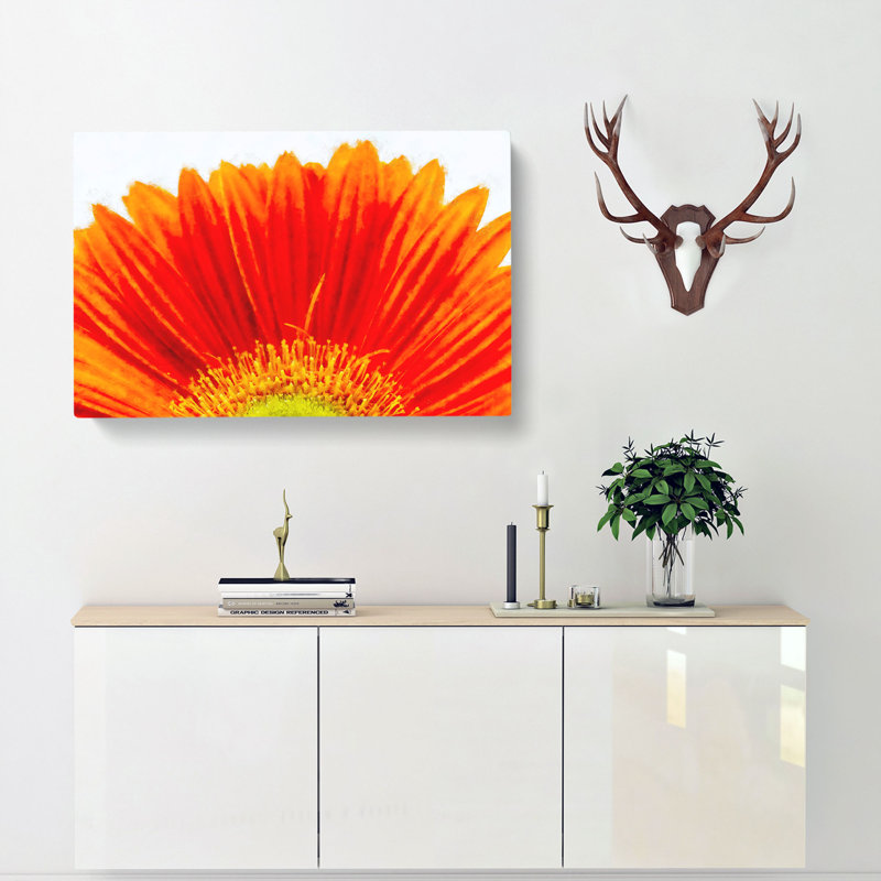 An Orange Gerbera - Wrapped Canvas Painting, 50cm H x 76cm W x 3cm D