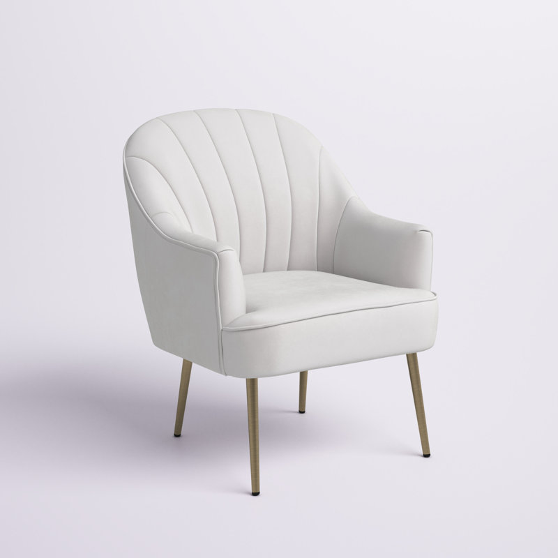 Maison Velvet Armchair, Light Gray Velvet