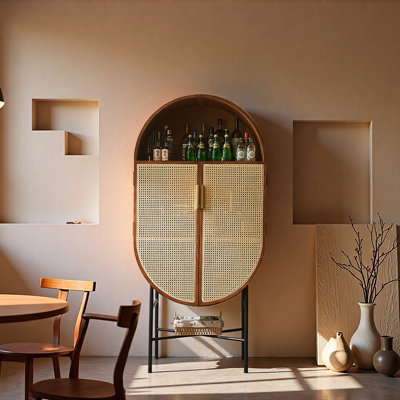Wabi Sabi Wind Vine Weaving Dining Cabinet