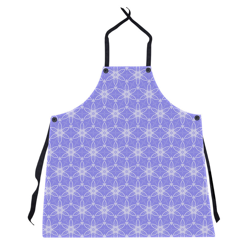 Tablier à cercles ornés de fond, Mauve clair / blanc