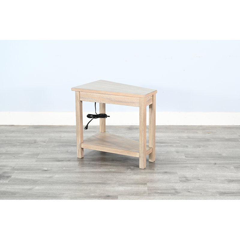 Table de bout Hemphill, Avec alimentation, Bois naturel