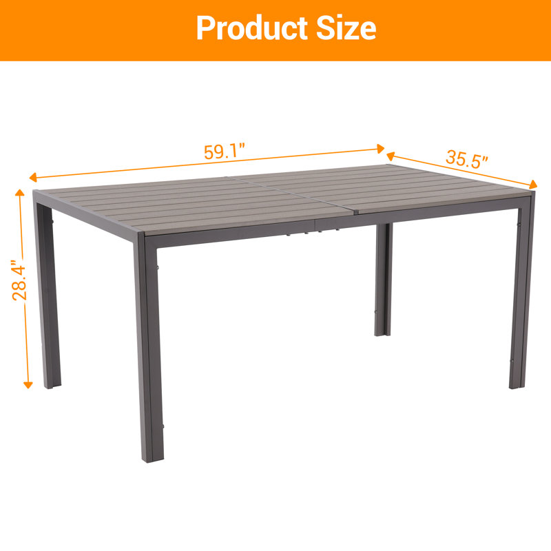 Plastic/Resin Patio Dining Table backyard metal frame