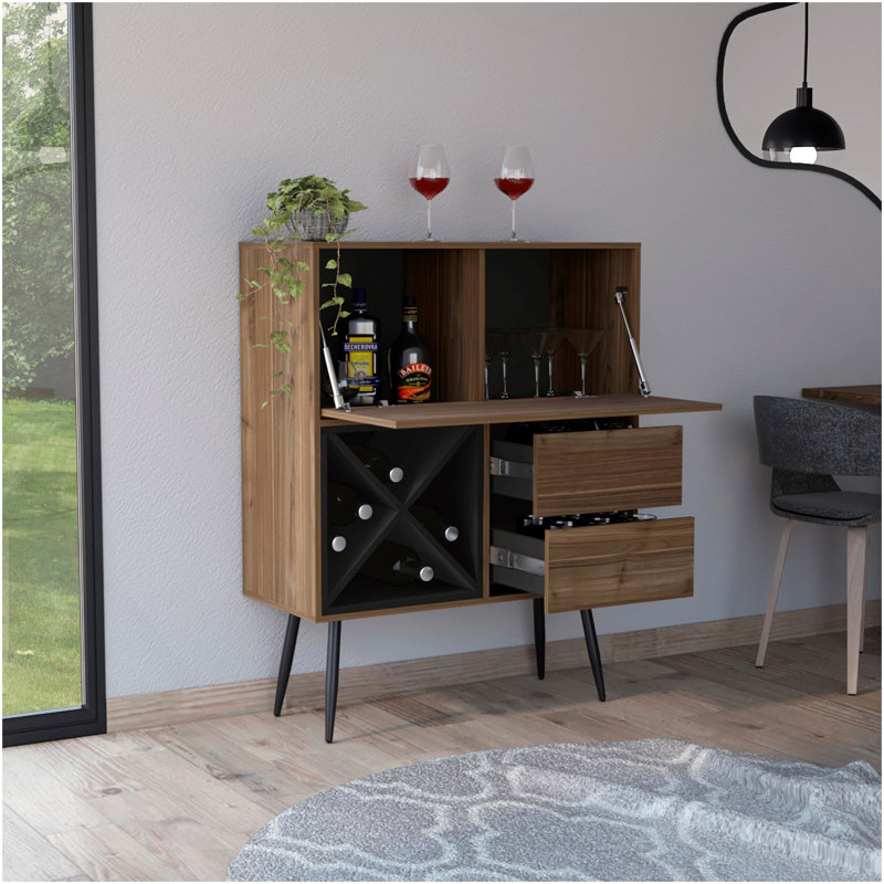 Armoire bar 4 tiroirs Wenge