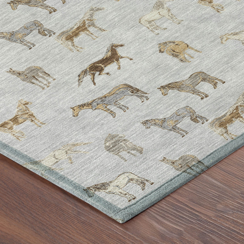 Tapis intérieur / extérieur lavable à la machine Chantille ACN2521, Argent argent, Rectangle 10 pi x 14 pi