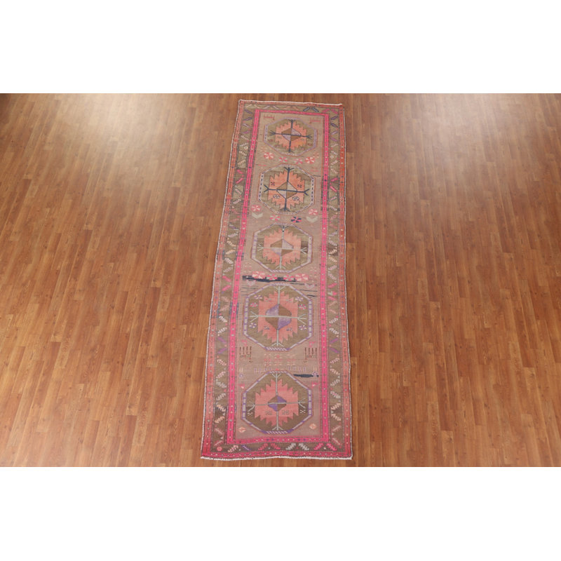 Tapis de couloir vintage en laine 4 x 11
