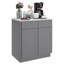 Meuble bas standard HOMEIBRO Cozy Design, 76 cm (L) x 61 cm (P) x 88 cm (H), en contreplaqué, style Shaker, couleur gris tourterelle.-99152005-99152003