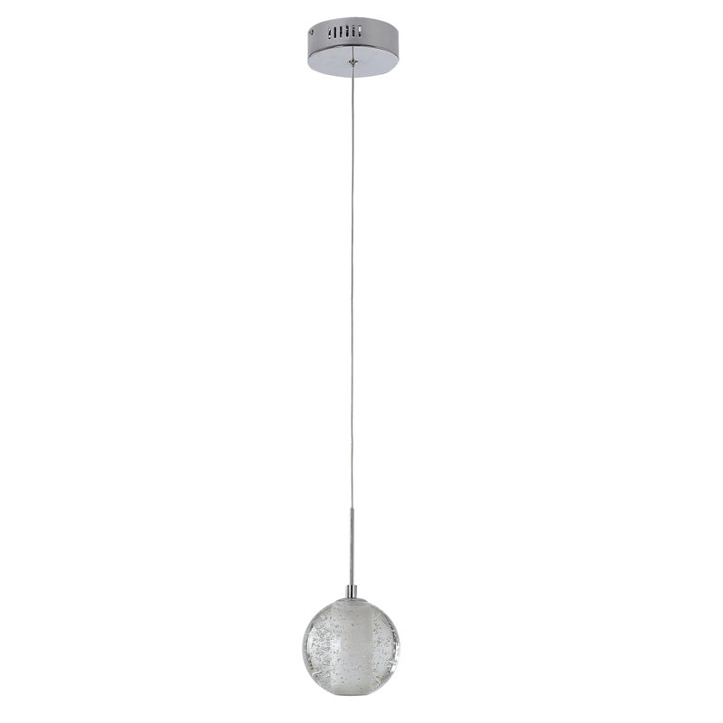 Luminaire suspendu en cristal 1 lumière Transitional, H 62,9 po x l 3,9 po x P 3,9 po