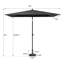 Parasol de marché rectangulaire 60 po x 106 po avec base lestée-1645255379