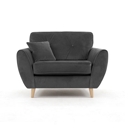Rafe Scandi Style Velvet Loveseat