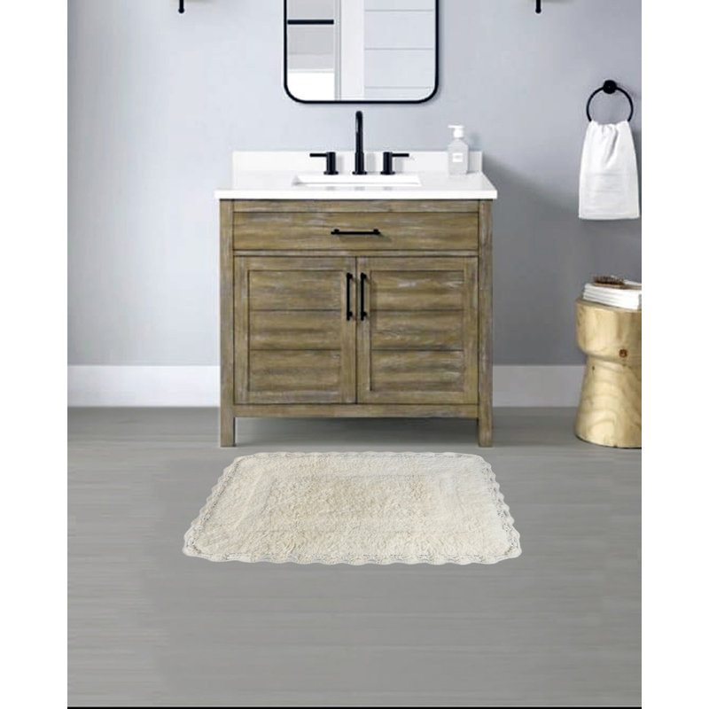 Ensemble de tapis de bain Rosellen, Ivoire