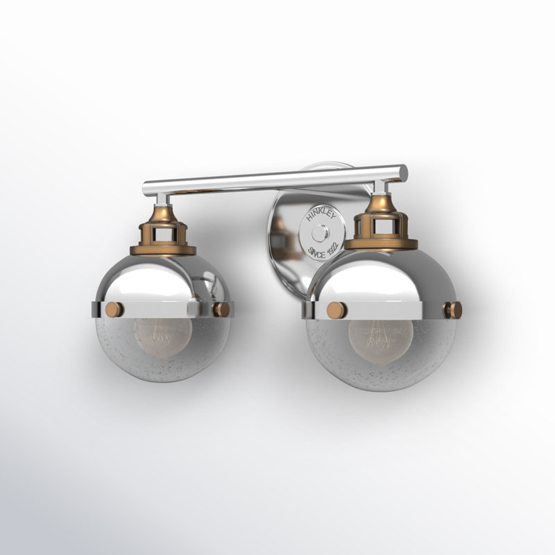 Fletcher Polished Nickel & Heritage Brass 2-Light Vanity Sconce