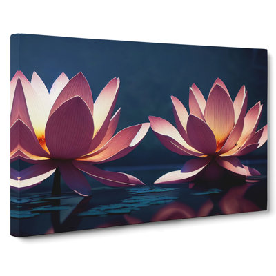 Luxurious Lotus Flowers - Wrapped Canvas