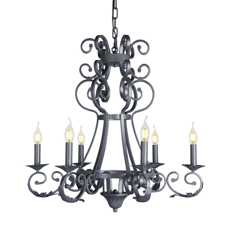 Arizona 6 - Light Empire Chandelier, 34" H x 34" W x 34" D, Bronzed Brass