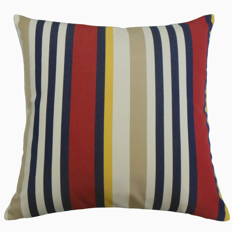 Coussin Tamber, 18 po x 18 po, Coussin décoratif, Rouge / Crème / Bleu