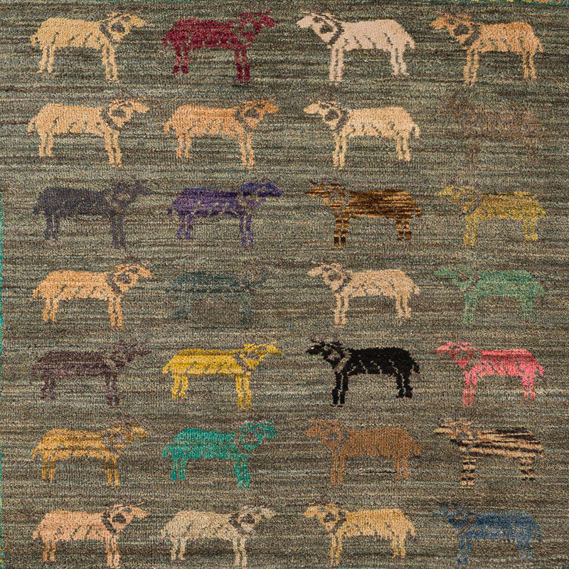 Tapis abstrait moderne 5225, Carré 6 pi