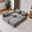 Boneless 104" Wide Modular Sectional Sofa In Soft Chenille Fabric Large Cloud Couch-1208401352