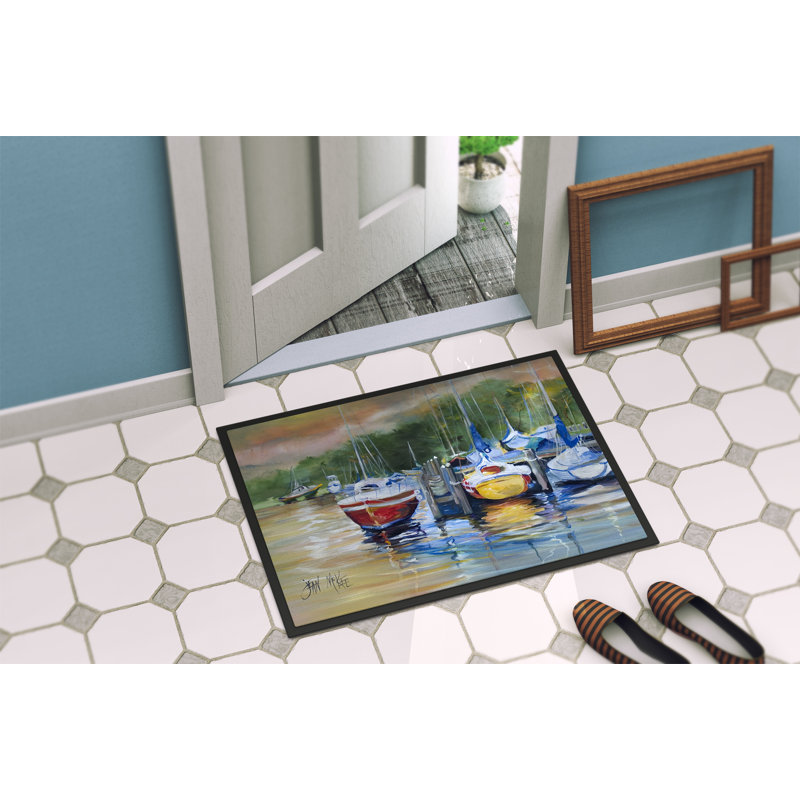 Tapis de porte d’intérieur anti-dérapant-bateau creek, Rectangle 2 pi x 3 pi