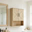 Armoire de salle de bain murale 19 ", rangement mural avec tablettes réglables et porte double-1574931655