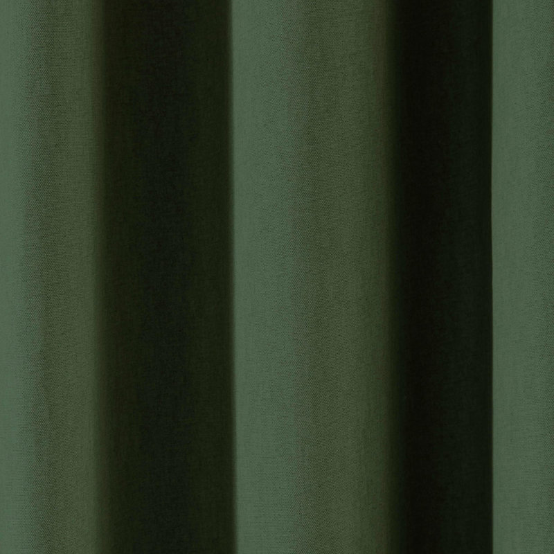 Cannes 100% Cotton Blackout Sliding Panel Pair, Green, 84cm Width x 183cm Drop