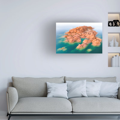 Art mural sur toile tendue - Jeff Poe photographie «Island Cliff Overlook», décoration murale pour le salon, la chambre à coucher ou le bureau - 22 x 32
