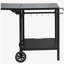 Outdoor barbecue food cart, with double-tier stand, movable barbecue food preparation table, multi-functional folding metal table, portable modular trolley, suitable for pizza oven, two-wheeled work station with handle